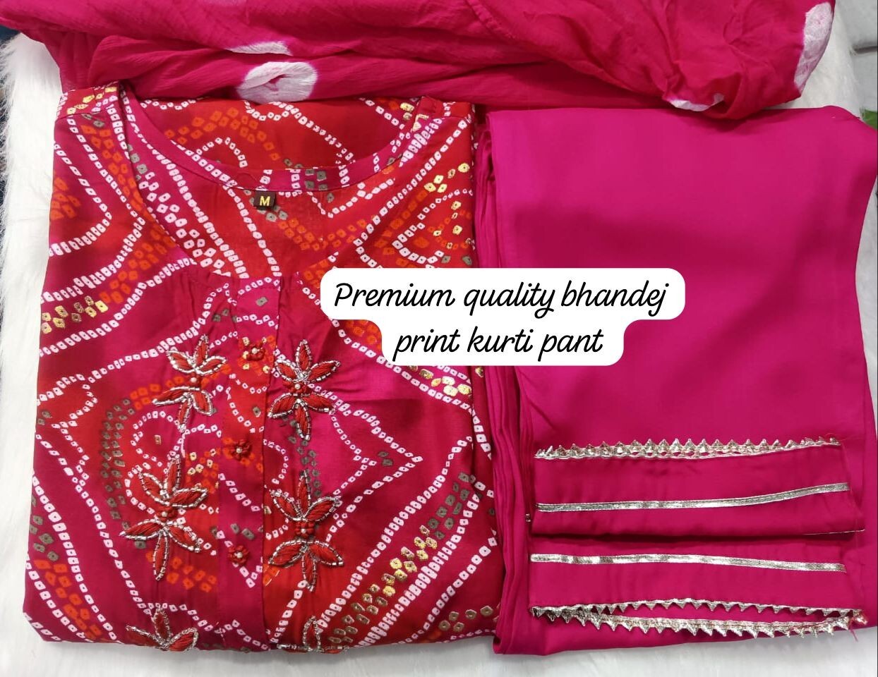 Cotton Salwar Kameez Festival Wear Kurta Pant Set Pure Cotton with Handwork