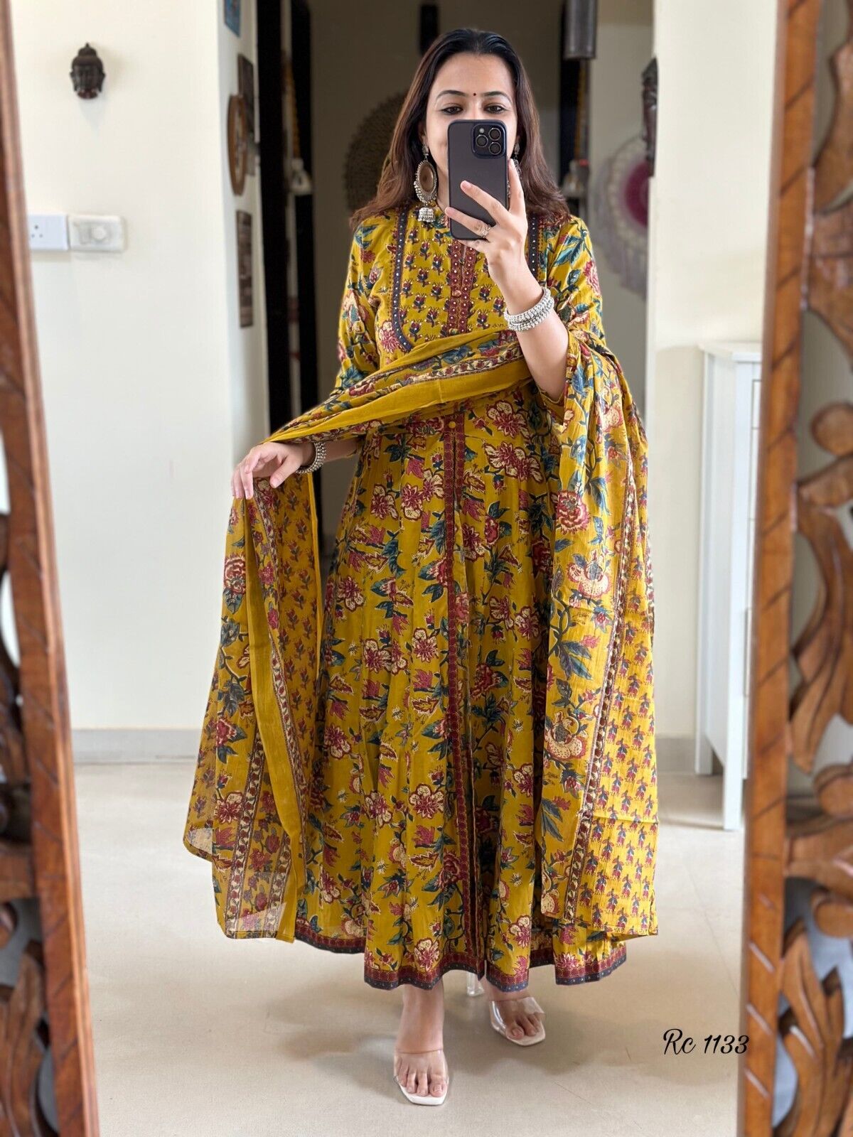 Pakistani Anarkali Gown Kurta Pant Set Indian Party Wear Top Tunic Kurti Dress