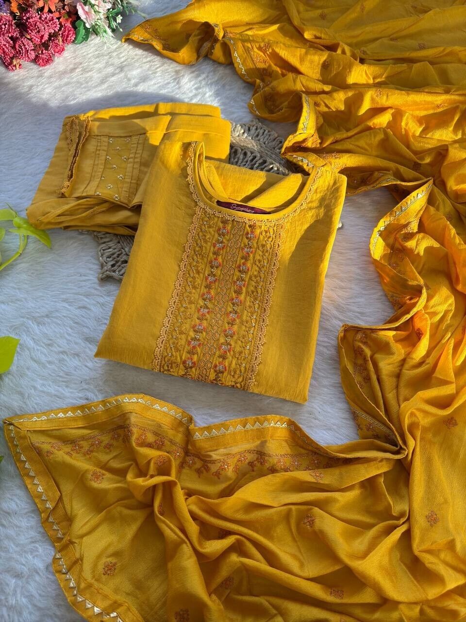 Bollywood/Indian/Pakistani Ethnic Party Wear Roman Silk Dress Salwar Kameez Set