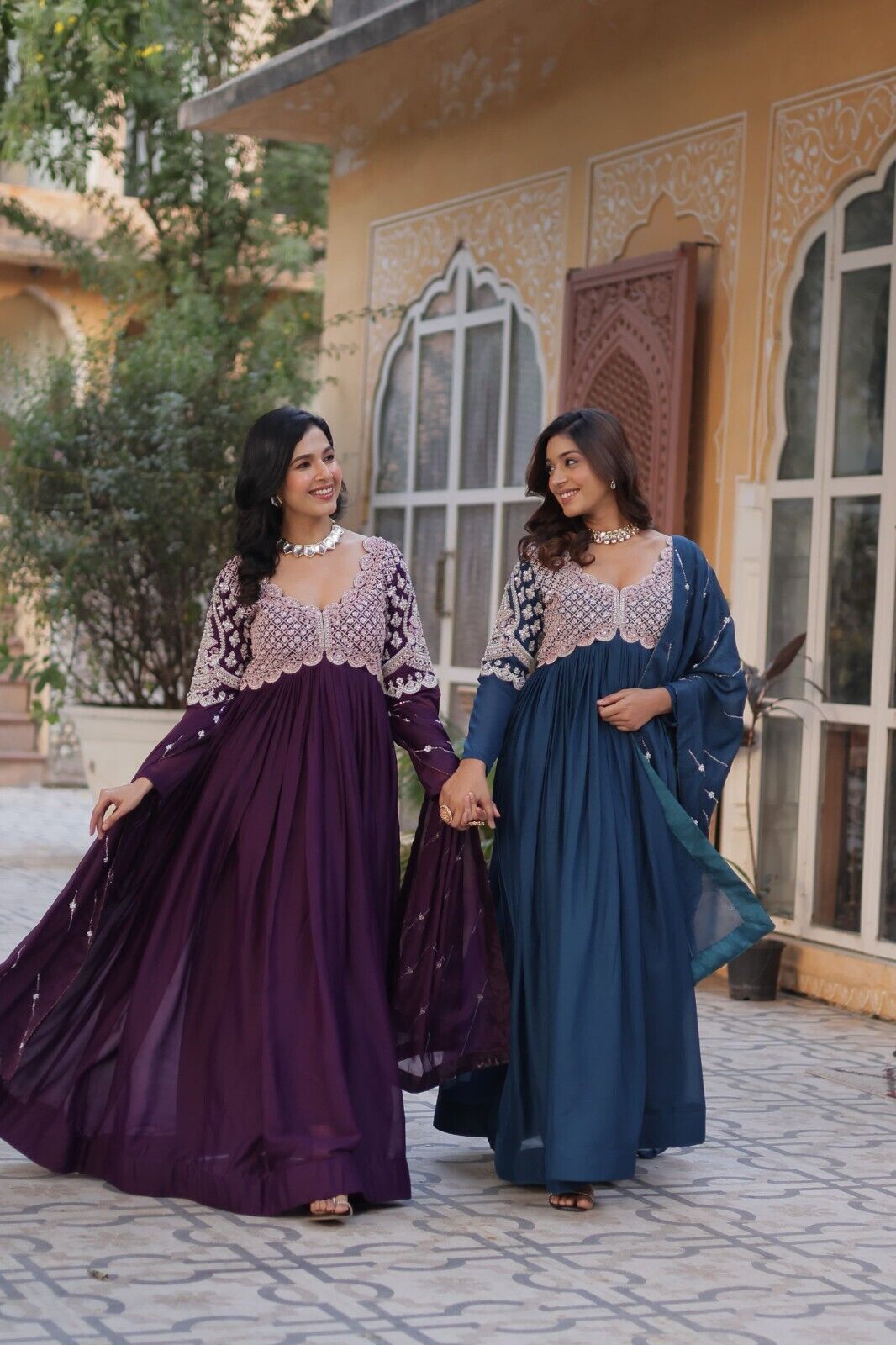 Bollywood-Inspired Pakistani Indian Wedding Flared anarkali Gown Set suit