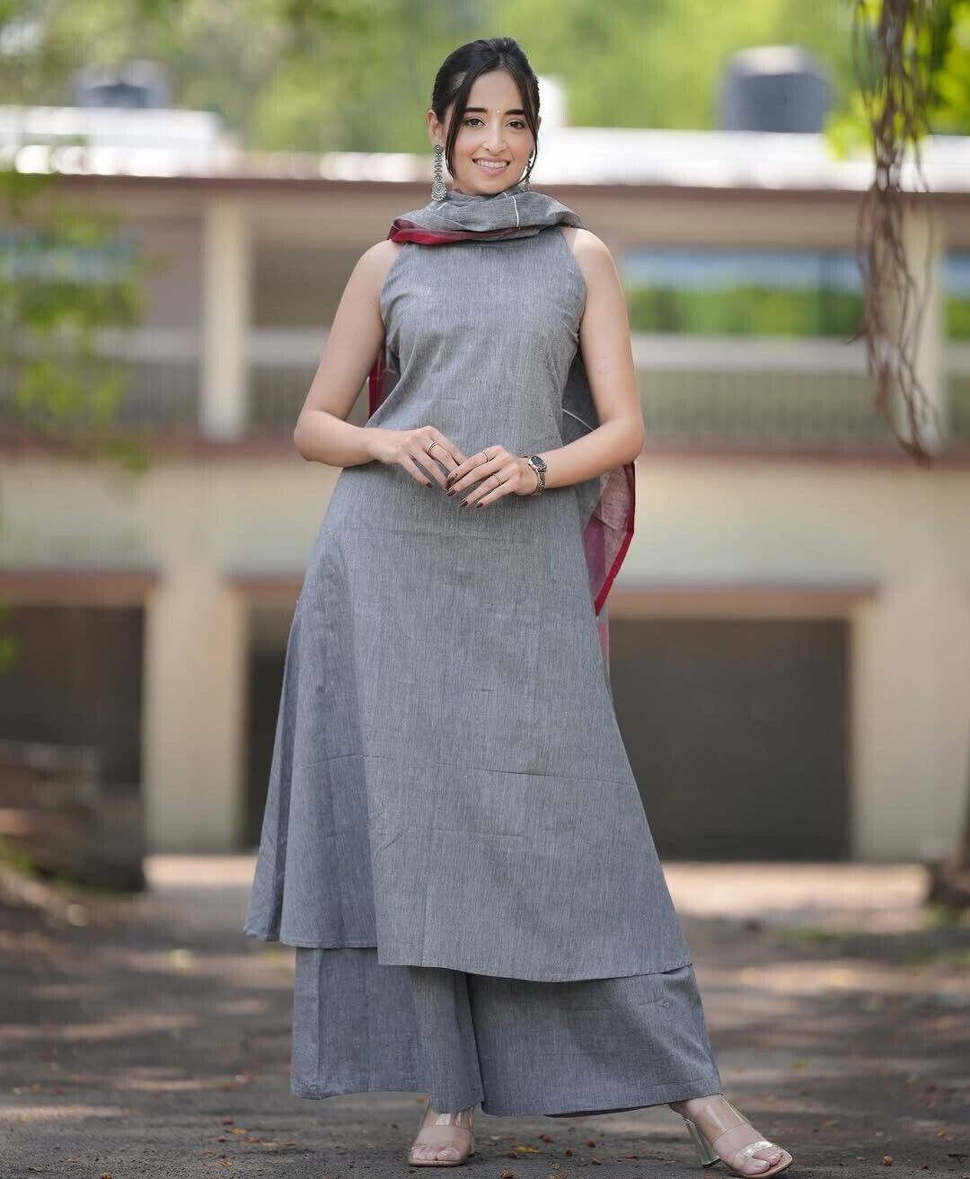 Indian Cotton Salwar Kameez Women Bollywood Party Wear Top Tunic Kurti Set