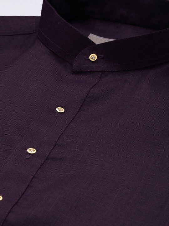 Pure Cotton Pakistani Men’s Long Shirt Kurta Tunic Party Wear violet Blue