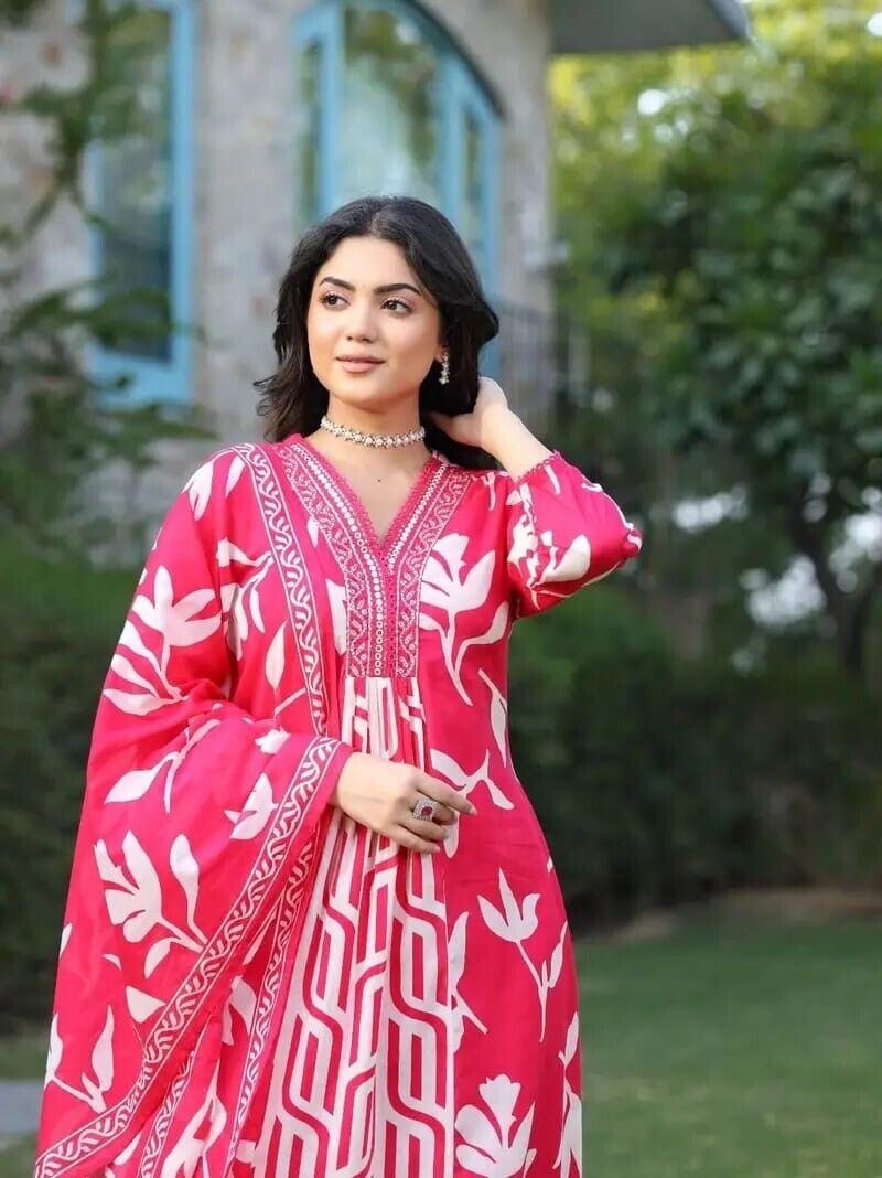 Beautiful Designer Salwar kameez  Kurta Women's Cotton Tunic Long Kurti Dress