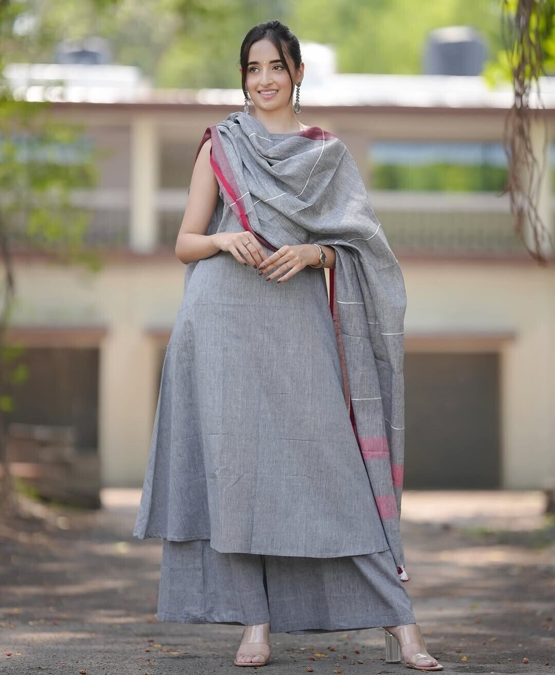 Indian Cotton Salwar Kameez Women Bollywood Party Wear Top Tunic Kurti Set