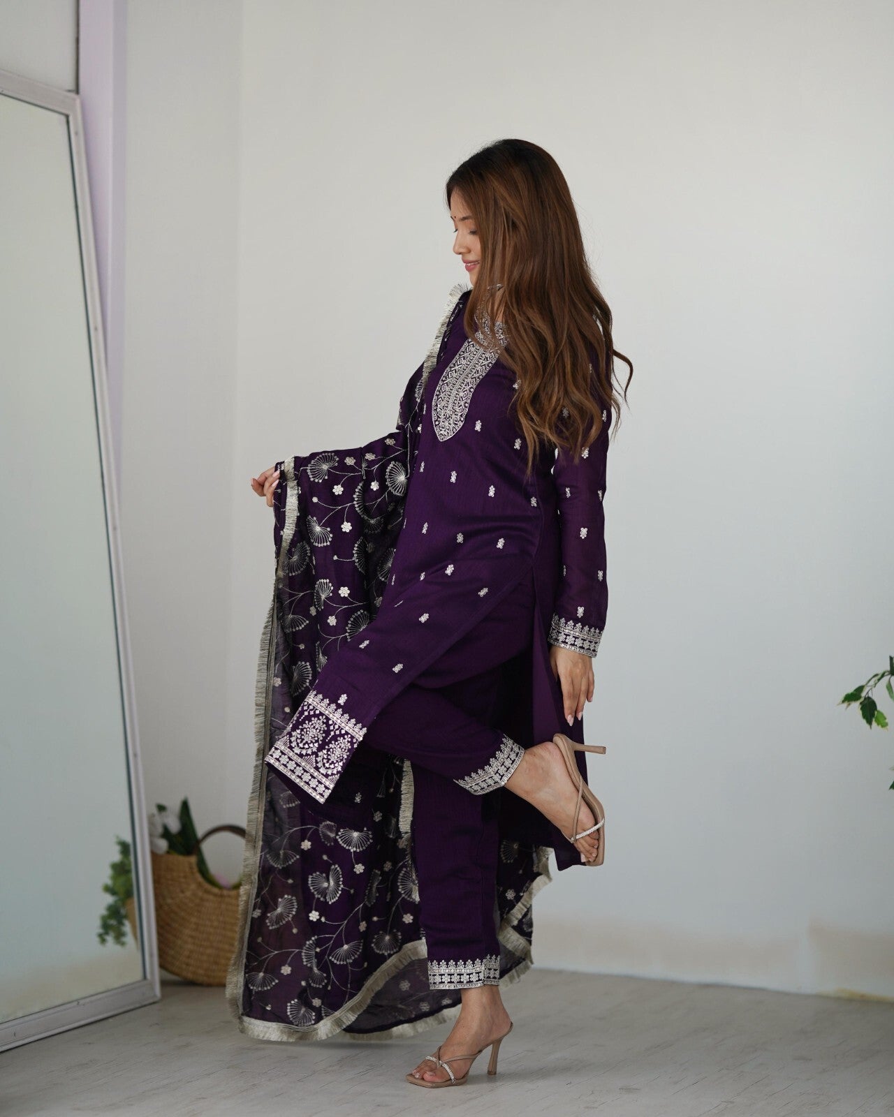 Zari work Silk Salwar Kameez Suit Designer Kurta salwar kameez suit , 3 pcs suit