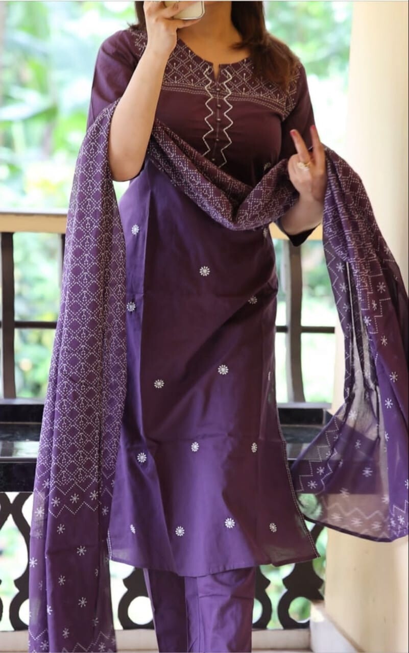 Cotton Salwar Kameez Dress – Ready-to-Wear 3-Piece Indian Wedding & Party Suit