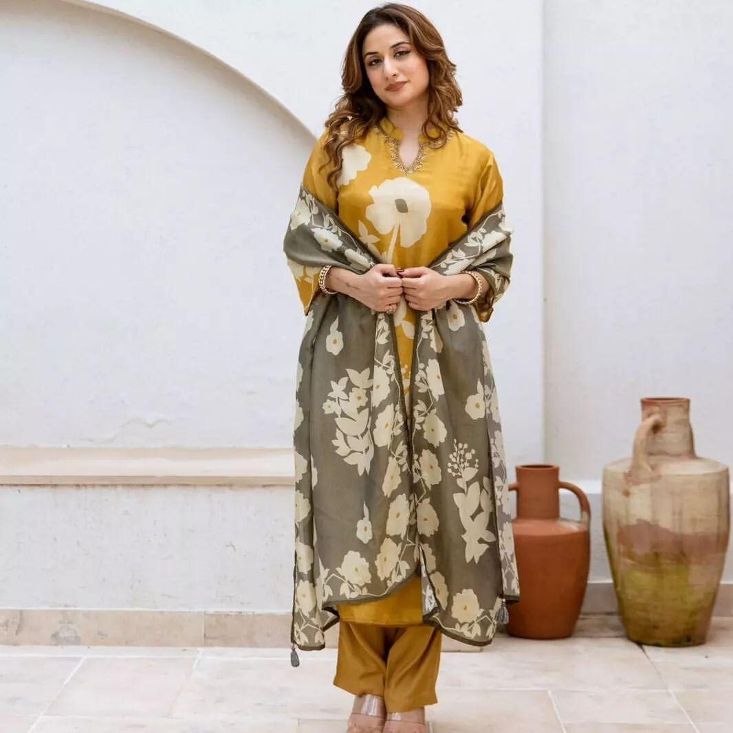 Cotton Printed Punjabi Salwar Kameez – 3-Piece Indian Pakistani Ethnic Floral
