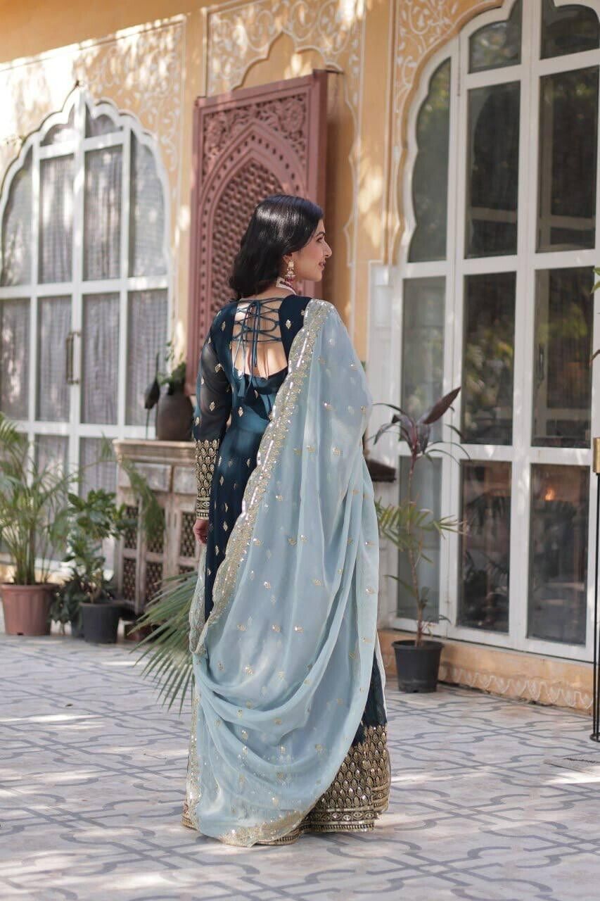 Indian Bollywood Bridal Party Heavy Pakistani Flared Anarkali  Wedding Gown