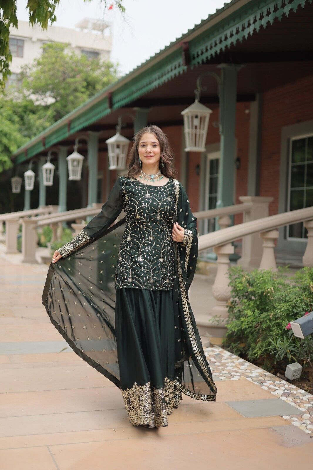 Salwar Kameez Pakistani Indian Wedding Party Dress Suit Sharara Plazzo Georgette
