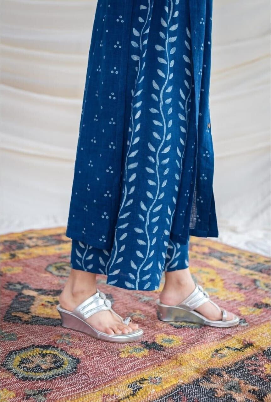 Cotton 2 Pcs  Women Designer Kurta Pant Set Indian Bollywood Party Wear Kurti