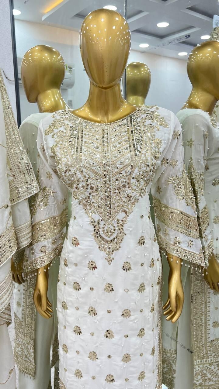 Salwar Kameez Pakistani Indian Wedding Partywear Dress with Dupatta Georgette