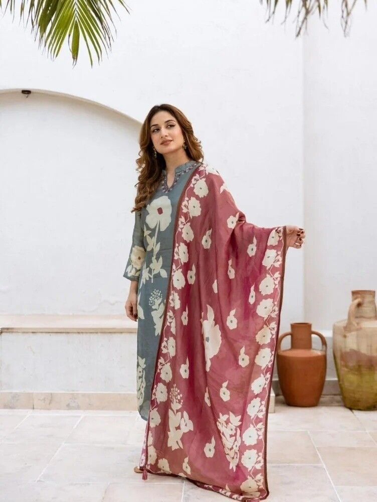 Cotton Printed Punjabi Salwar Kameez – 3-Piece Indian Pakistani Ethnic Floral