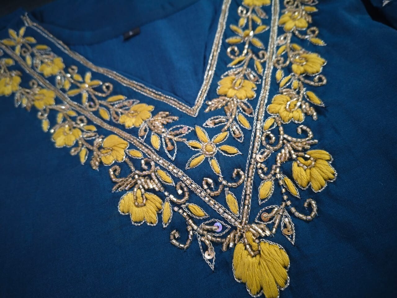 Blue Roman Silk Salwar kameez Pant Dupatta Set – Fully Stitched Festival Wear