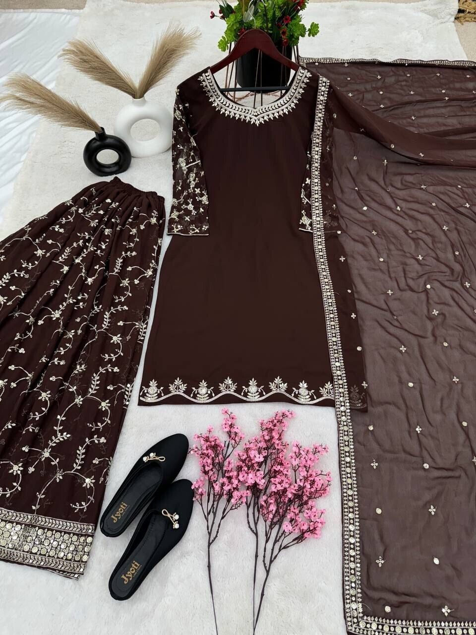 Bollywood Sharara Suit Ethnic Indian Kameez Salwar Pakistani Designer Georgette