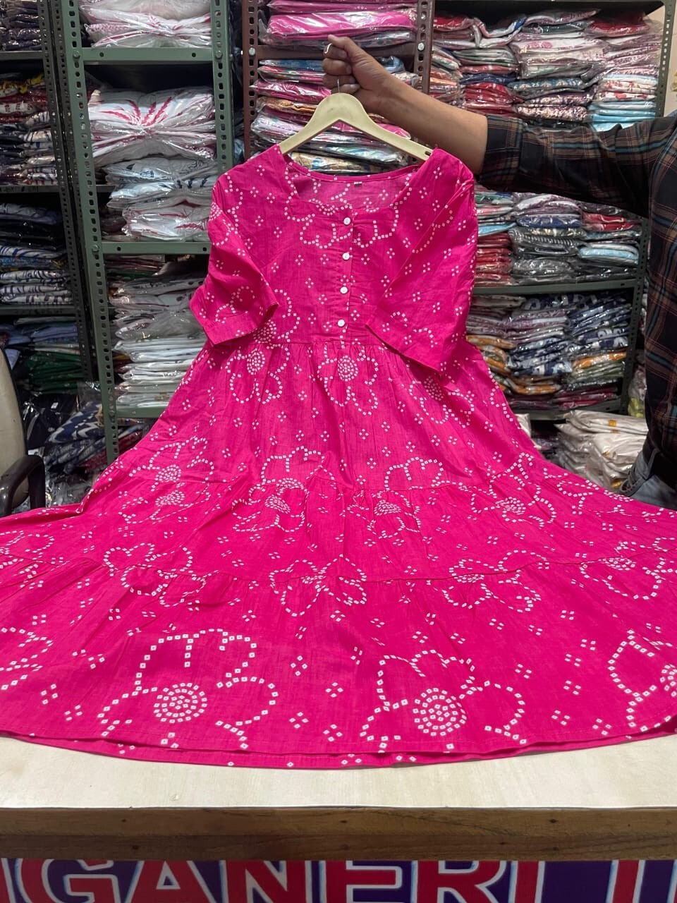 Cotton Readymade Indian women Anarkali Gown suit Ready to Wear Ikat women