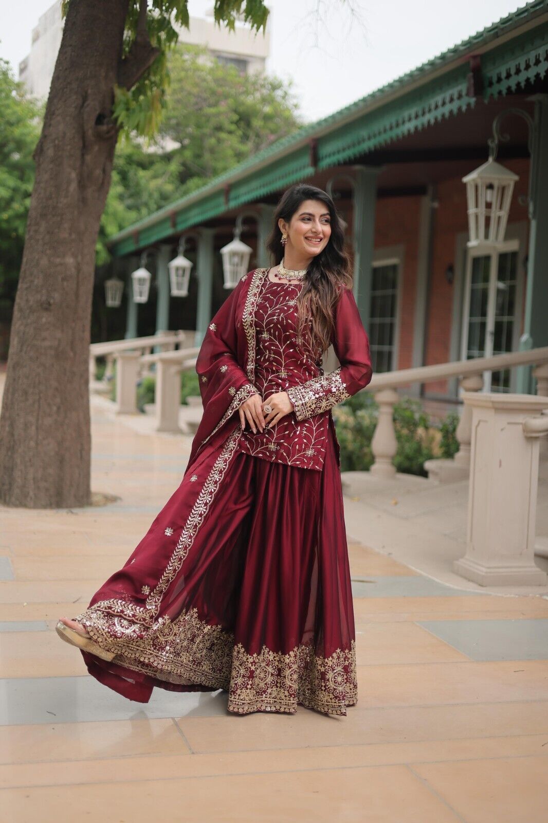 Salwar Kameez Pakistani Indian Wedding Party Dress Suit Sharara Plazzo Georgette