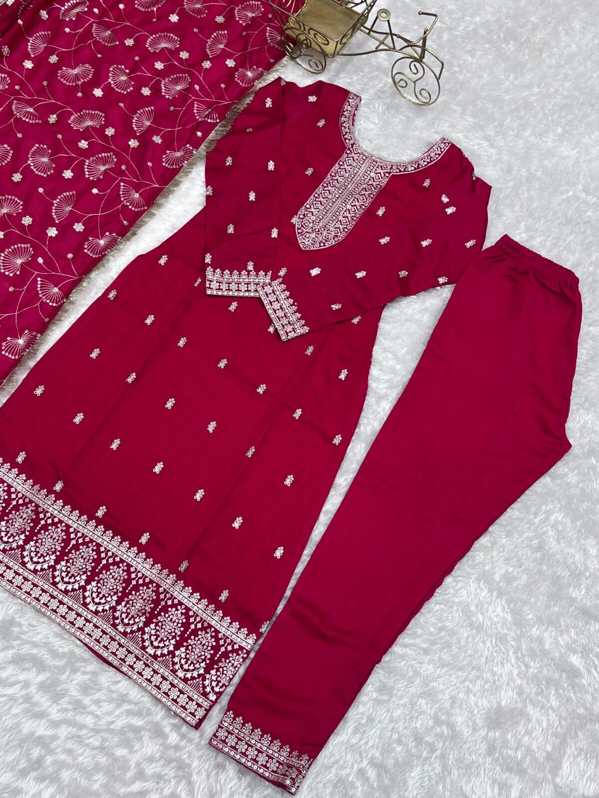 Zari work Silk Salwar Kameez Suit Designer Kurta salwar kameez suit , 3 pcs suit