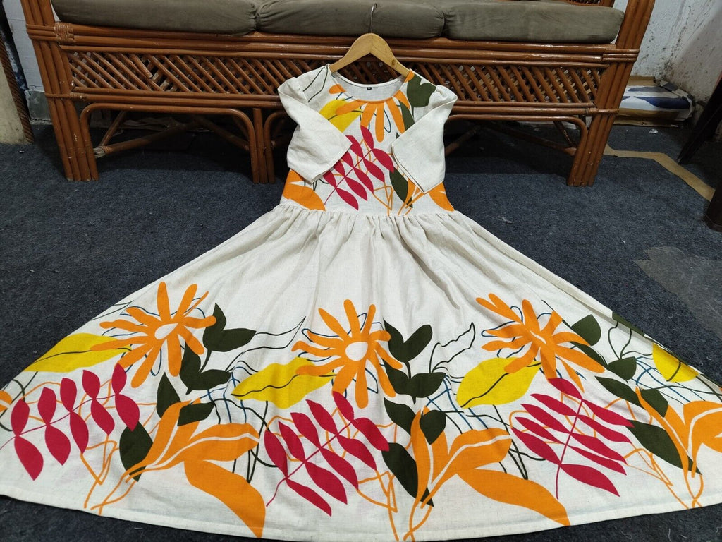 Cotton Anarkali Suit for Women – Frock Style Kurta, Pakistani 1-Piece Set