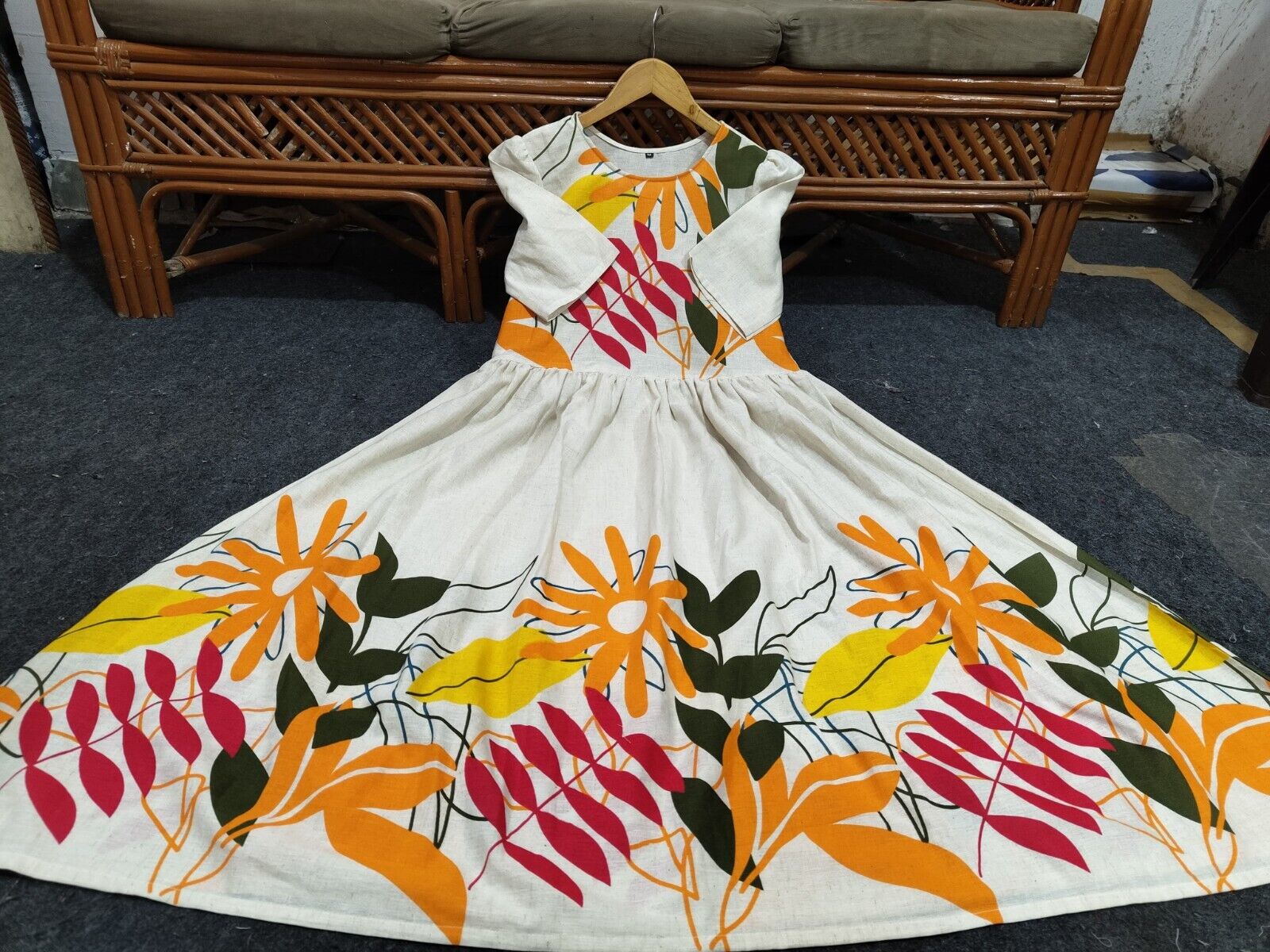 Cotton Anarkali Suit for Women – Frock Style Kurta, Pakistani 1-Piece Set