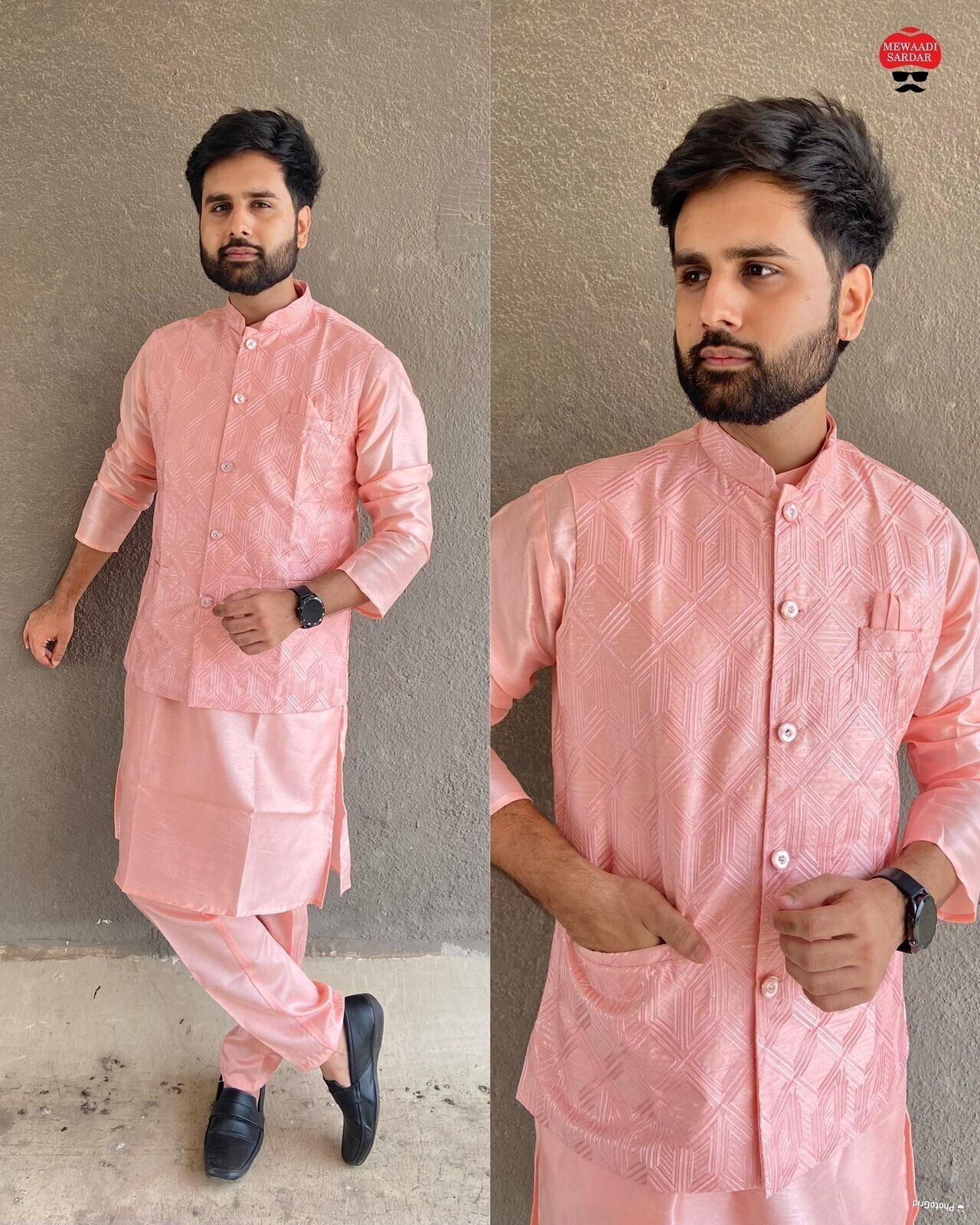 Indian Pure 100% Silk Kurta Pajama Long Wedding Wear Fancy Kurta Pajama Koti