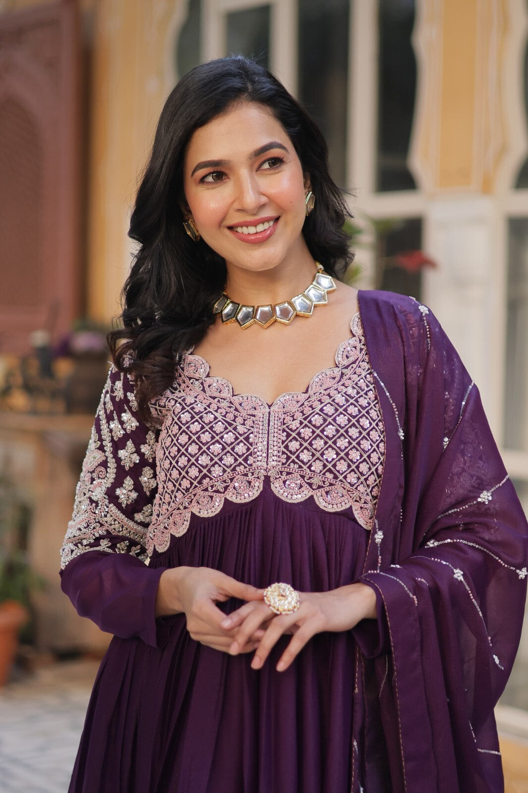 Bollywood-Inspired Pakistani Indian Wedding Flared anarkali Gown Set suit