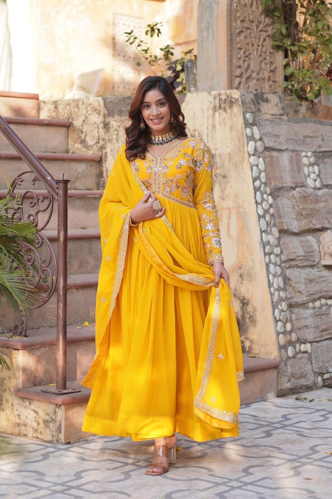 Anarkali Gown Red Pakistani Dress Suit Wear Indian Bollywood Long full length