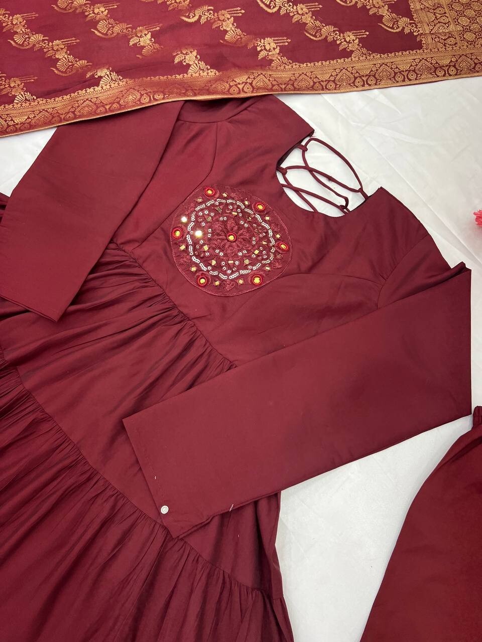 Pakistani Silk Salwar Kameez Readymade Suit Indian Wedding Party Gown Anarkali