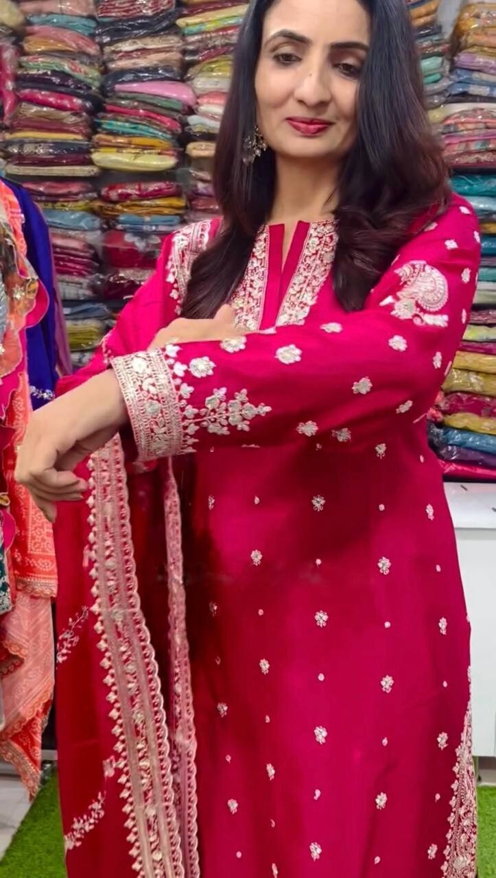 Indian Pakistani Designer Sharara Plazzo Salwar Kameez Suit – Embroidered Party
