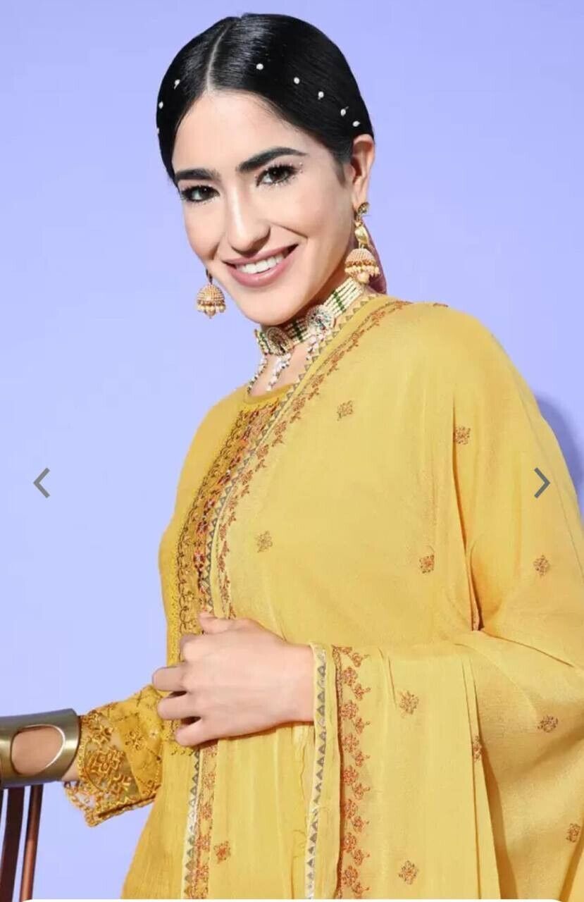 Bollywood/Indian/Pakistani Ethnic Party Wear Roman Silk Dress Salwar Kameez Set