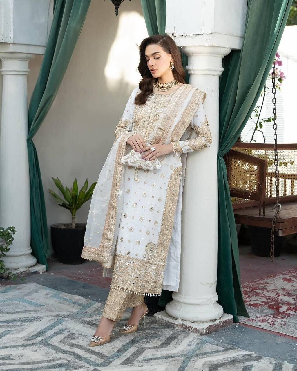 Salwar Kameez Pakistani Indian Wedding Partywear Dress with Dupatta Georgette