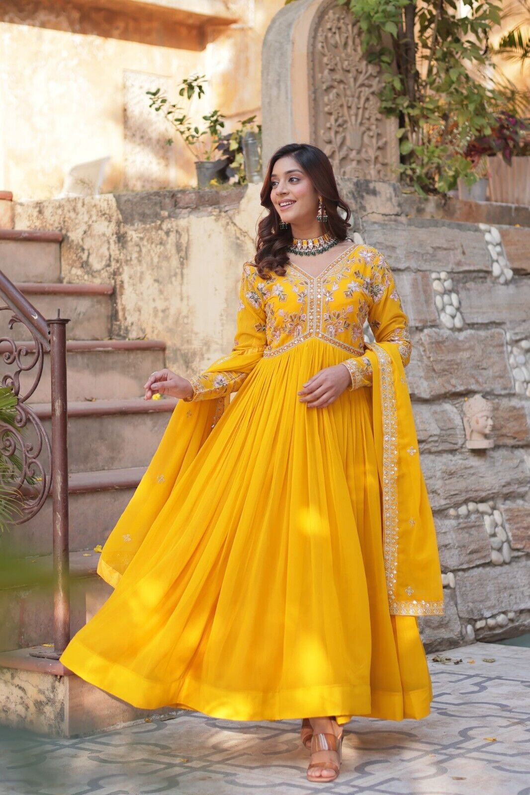 Anarkali Gown Red Pakistani Dress Suit Wear Indian Bollywood Long full length