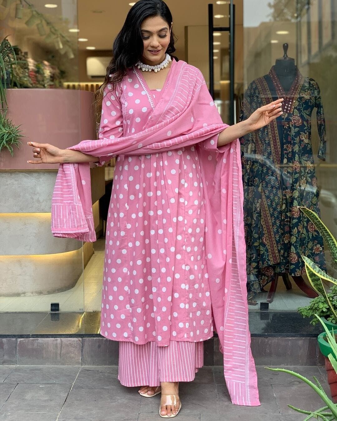 Cotton Bridal  Dress Flared Anarkali Gown Pakistani Formal Readymade Party Gown