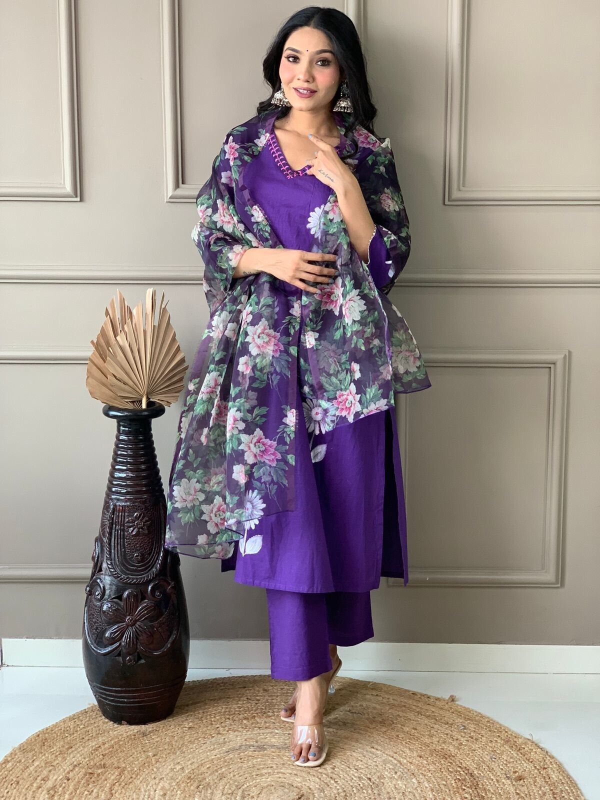 Beautiful Designer Cotton Kurti Suit Set Women's Bollywood Salwar Kameez Clothes