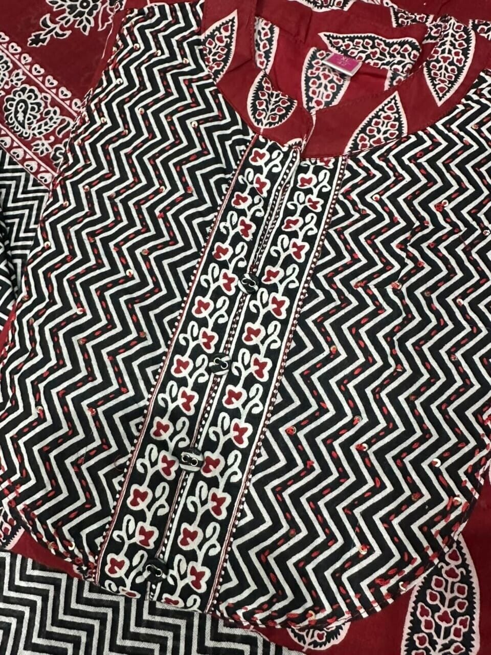 Floral Cotton Printed Anarkali gown Dupatta Front Slit Wear Tunic Kurti Suit