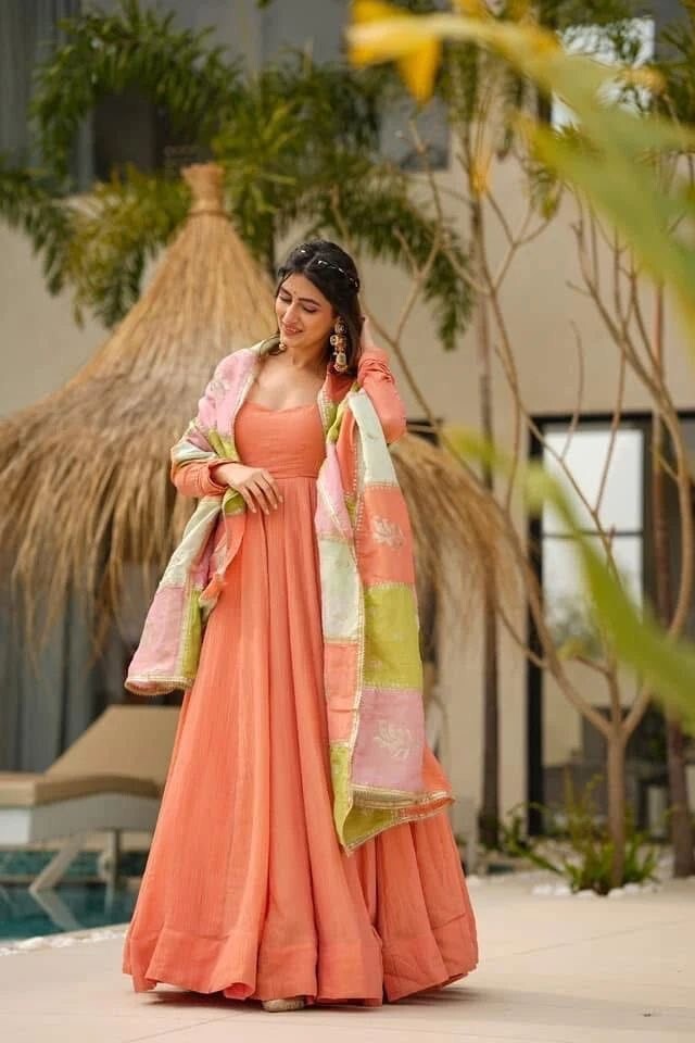 Indian Bollywood Tunic Kurti Designer Party Wear Kurta Flared Anarkali Suit Set