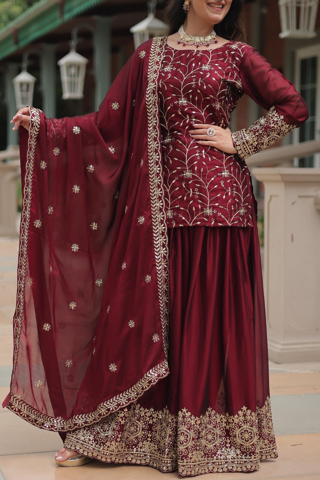 Salwar Kameez Pakistani Indian Wedding Party Dress Suit Sharara Plazzo Georgette