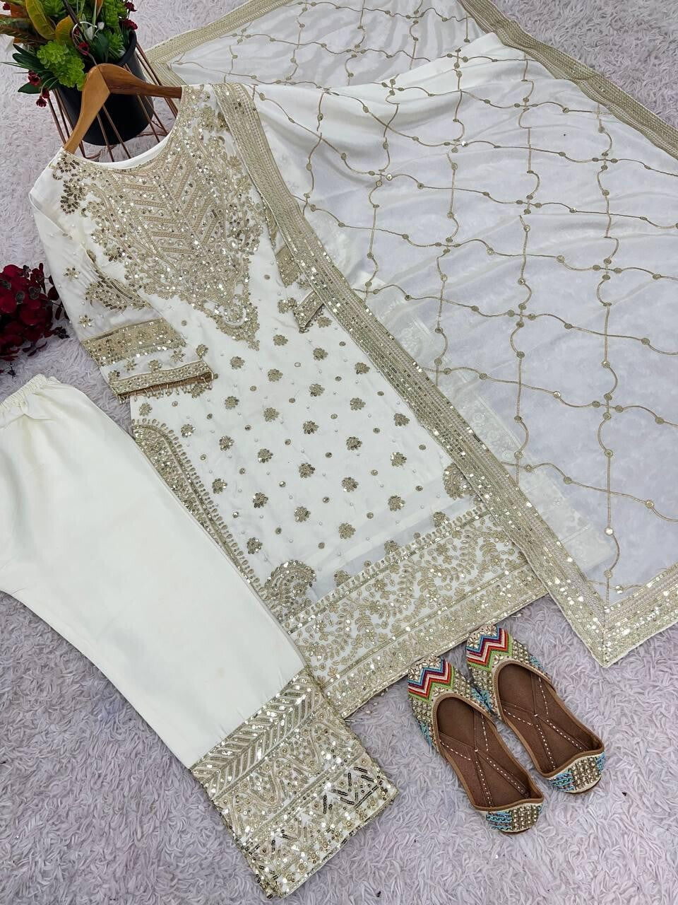 Salwar Kameez Pakistani Indian Wedding Partywear Dress with Dupatta Georgette