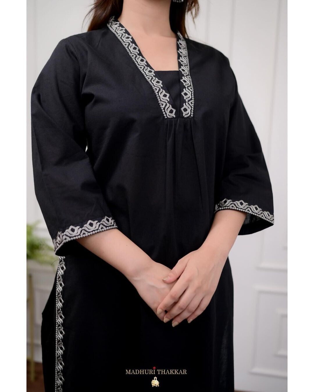 Designer Floral casual Khadi Cotton Salwar Suit Indian Women Kurti Pant 2 pcs