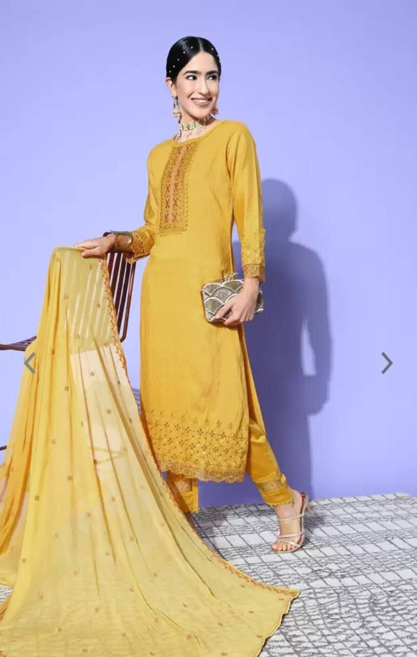 Bollywood/Indian/Pakistani Ethnic Party Wear Roman Silk Dress Salwar Kameez Set