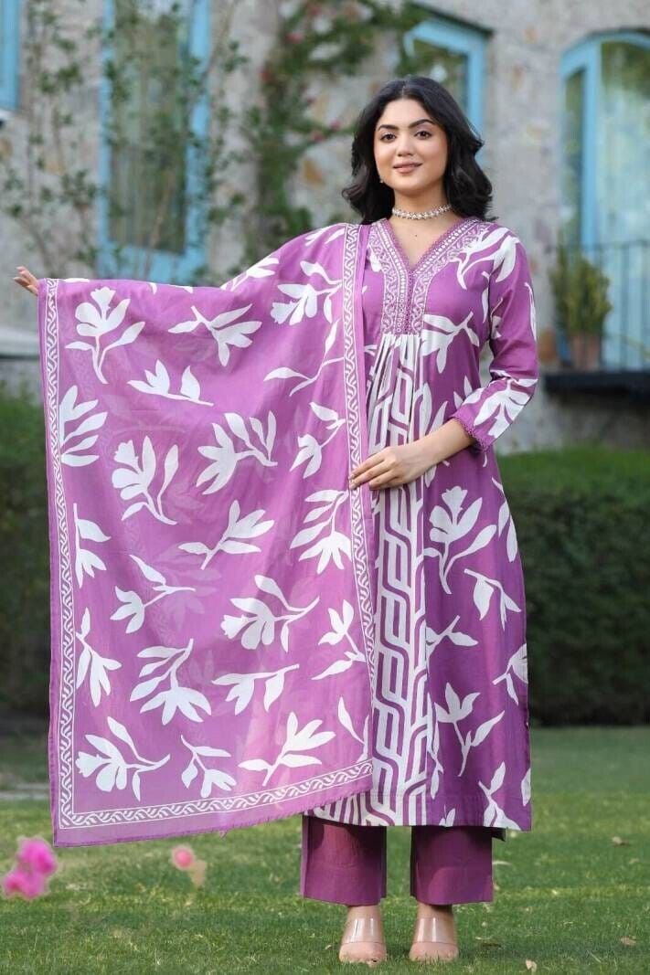 Beautiful Designer Salwar kameez  Kurta Women's Cotton Tunic Long Kurti Dress