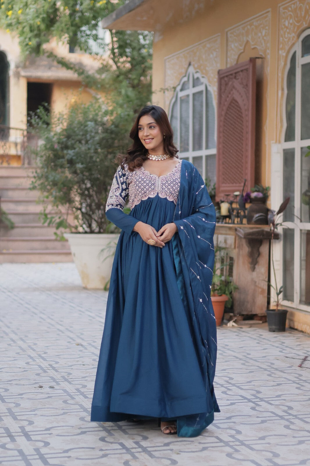 Bollywood-Inspired Pakistani Indian Wedding Flared anarkali Gown Set suit