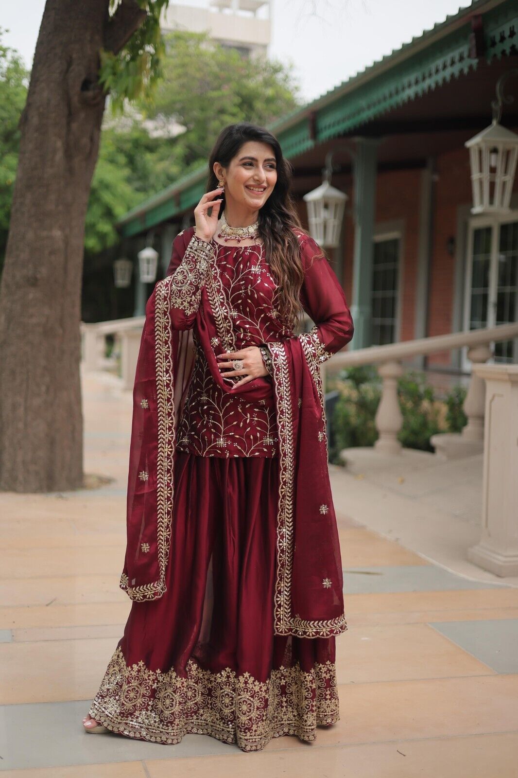 Salwar Kameez Pakistani Indian Wedding Party Dress Suit Sharara Plazzo Georgette