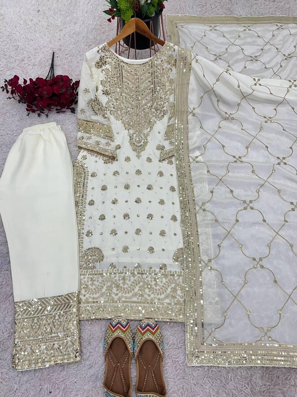 Salwar Kameez Pakistani Indian Wedding Partywear Dress with Dupatta Georgette