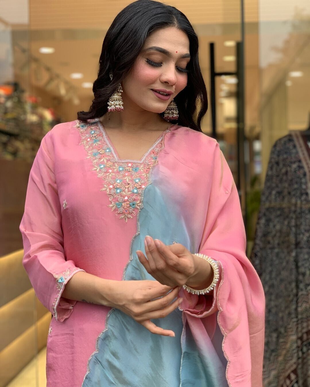 Women Cotton Straight Suit with Handwork – 3-Piece Set Salwar kameez