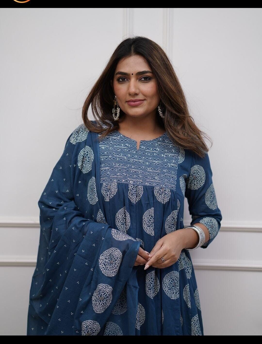 Bollywood Cotton Flared Anarkali Suit Gown – Indian Designer Wear  (Sizes S–3XL)