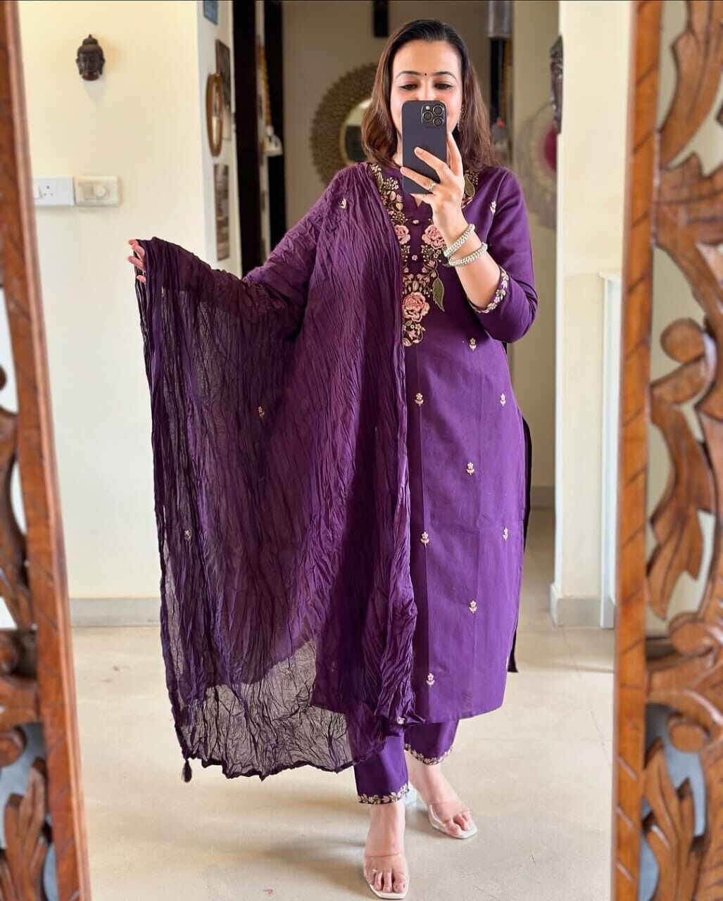 Women Designer Salwar Kameez Suit Indian Floral Printed Cotton Pant Dupatta Set