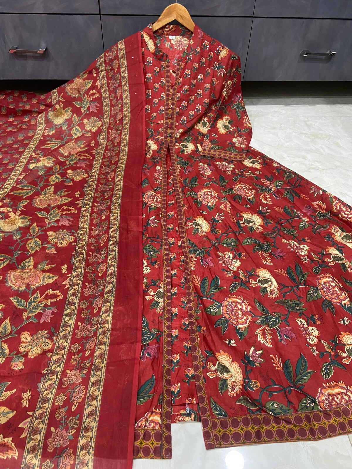 Pakistani Anarkali Gown Kurta Pant Set Indian Party Wear Top Tunic Kurti Dress