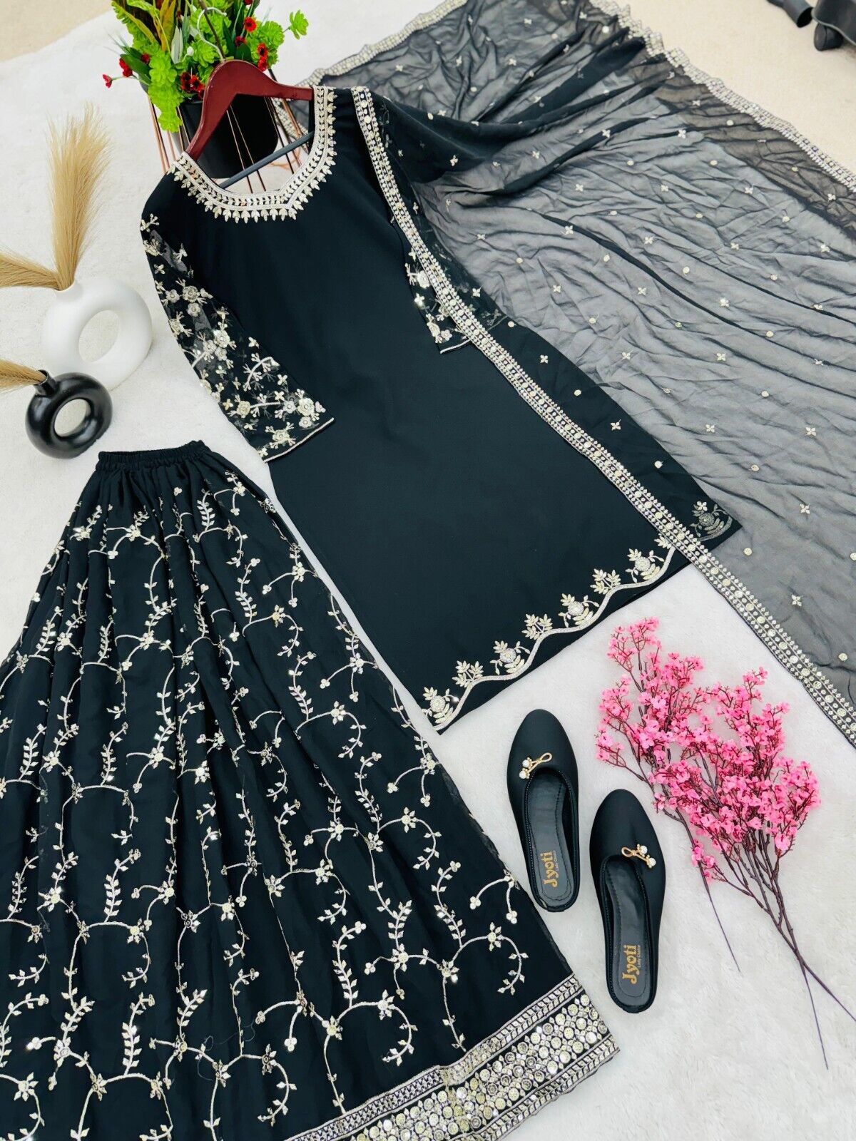 Bollywood Sharara Suit Ethnic Indian Kameez Salwar Pakistani Designer Georgette