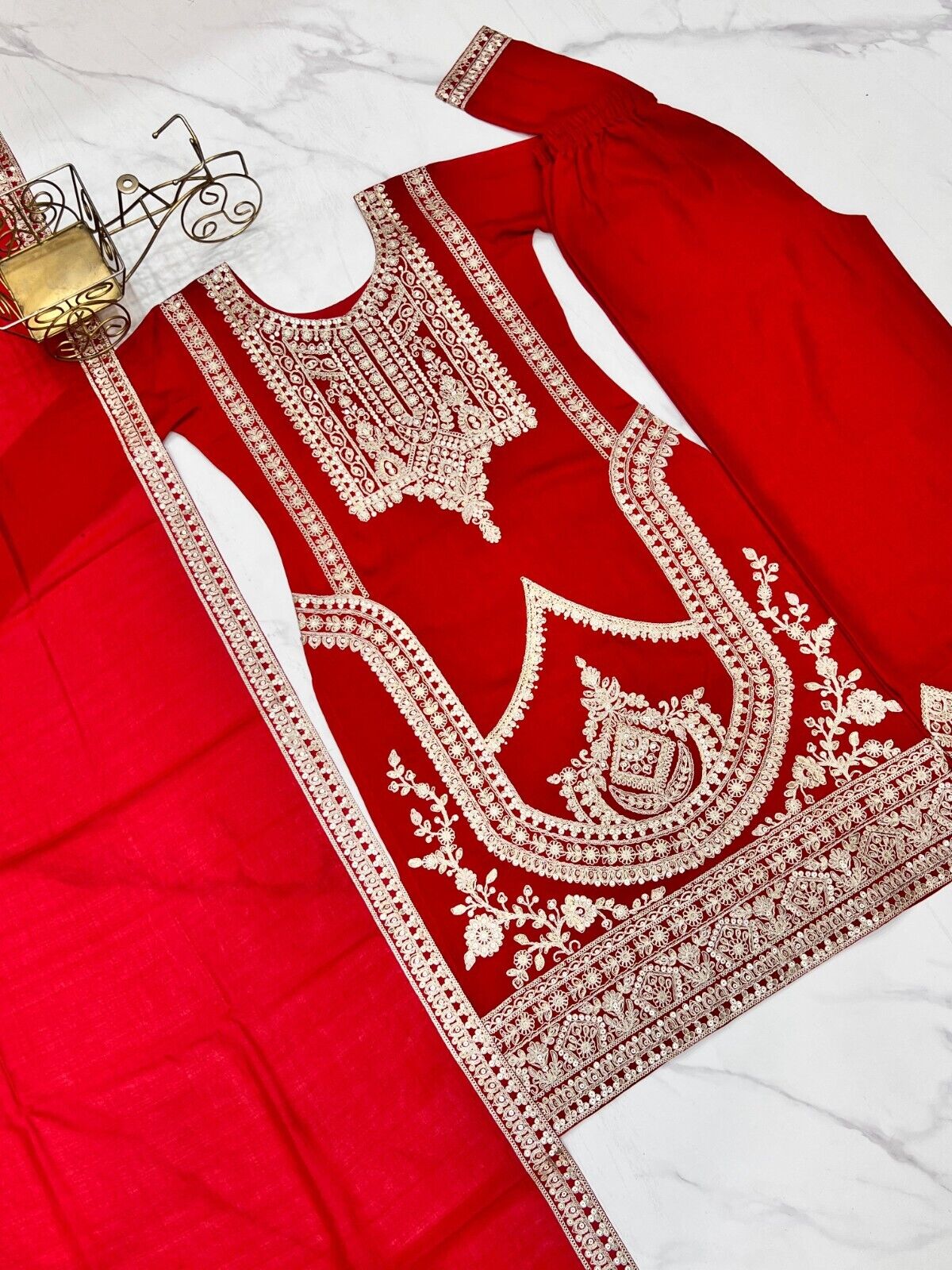 Pure Vichitra Silk with Beautiful Embroidery Sequence and Dori Work Sharara