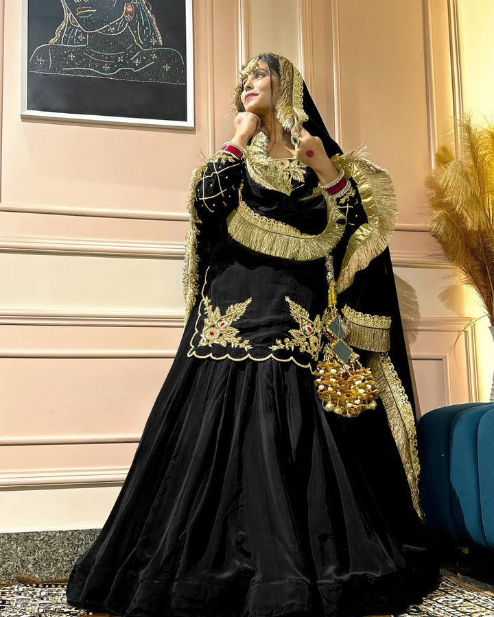 Georgette Sharara suit With Thread Embroidery & Sequin Work